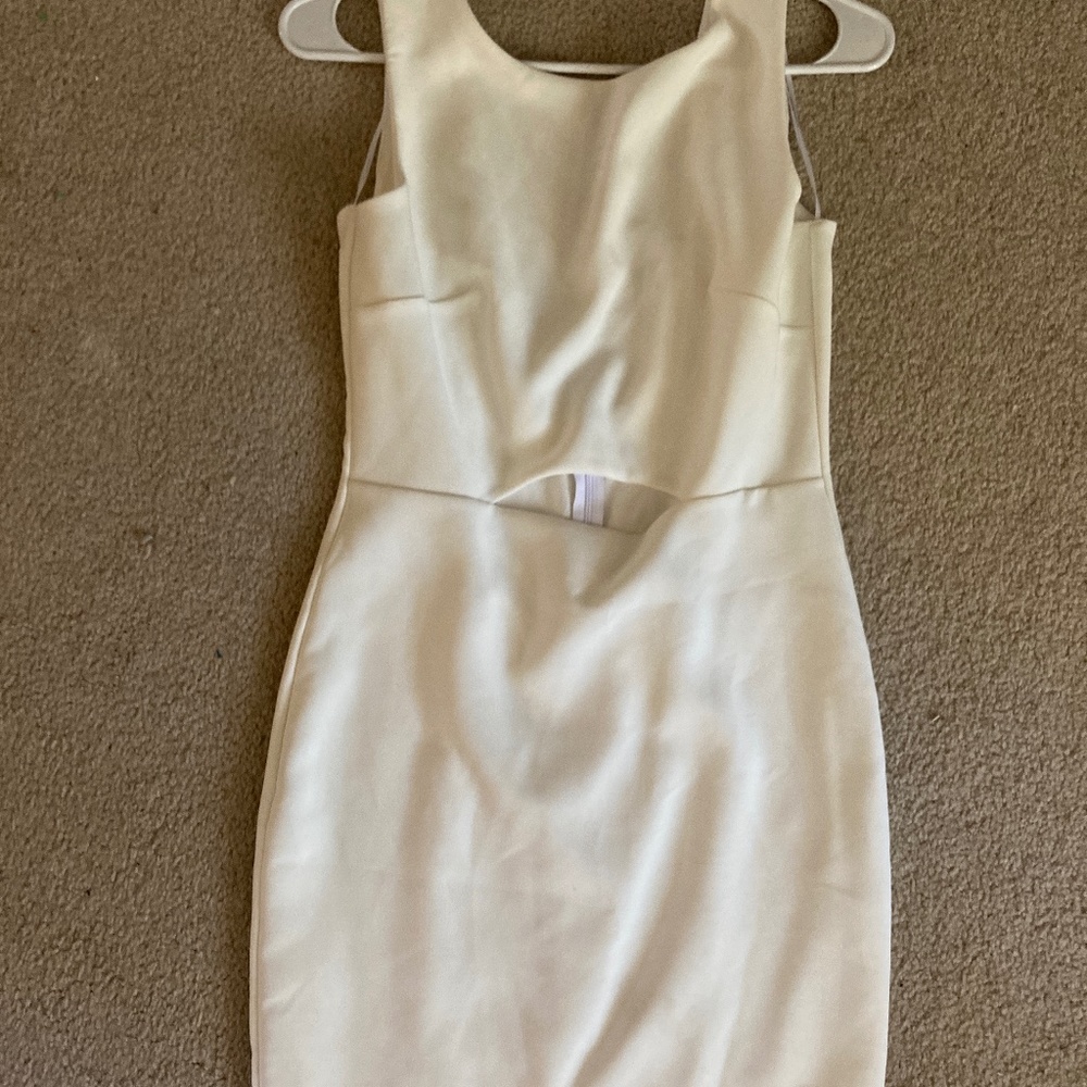 White dress with cut out